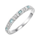 Gems One 10Kt White Gold Diamond (1/12Ctw) & Aquamarine (1/8 Ctw) Ring photo