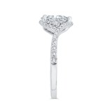 Shah Luxury 14K White Gold Pear Diamond Engagement Ring (Semi-Mount) photo 3
