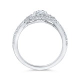 Shah Luxury 14K White Gold Pear Diamond Engagement Ring (Semi-Mount) photo 4
