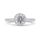 Shah Luxury 18K White Gold Diamond Engagement Ring (Semi-Mount) photo