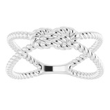 14K White Rope Knot Ring photo 3
