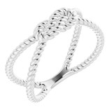 14K White Rope Knot Ring photo