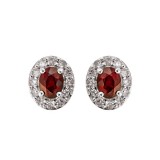 Gems One 10Kt White Gold Diamond (1/6Ctw) & Ruby (3/8 Ctw) Earring photo