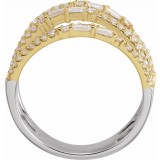 14K White & Yellow 1 CTW Diamond Negative Space Ring photo 2