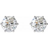 14K White 6.3 mm I1 2 CTW Diamond 6-Prong Wire Basket Earrings photo 2