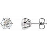 14K White 6.3 mm I1 2 CTW Diamond 6-Prong Wire Basket Earrings photo