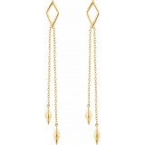 14K Yellow Geometric Chain Earrings photo 2
