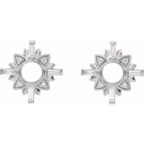 14K White 1/2 CTW Diamond Starburst Earrings photo 2