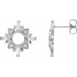 14K White 1/2 CTW Diamond Starburst Earrings photo