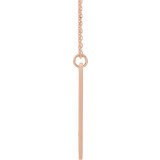 14K Rose Pierced Cross Engravable Bar 16-18 Necklace photo 2