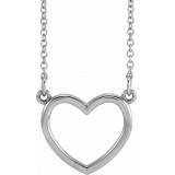 14K White 13.8x13 mm Heart 16 Necklace photo
