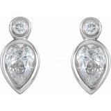 Platinum 1/3 CTW Diamond Bezel-Set Earrings photo 2