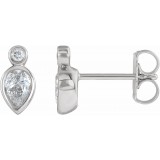 Platinum 1/3 CTW Diamond Bezel-Set Earrings photo