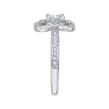 Shah Luxury Cushion Diamond Engagement Ring In 14K White Gold (Semi-Mount) photo 2