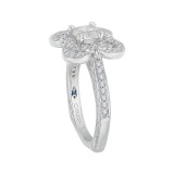 Shah Luxury Cushion Diamond Engagement Ring In 14K White Gold (Semi-Mount) photo 3
