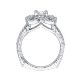 Shah Luxury Cushion Diamond Engagement Ring In 14K White Gold (Semi-Mount) photo 4