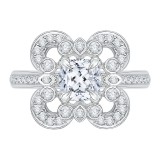 Shah Luxury Cushion Diamond Engagement Ring In 14K White Gold (Semi-Mount) photo