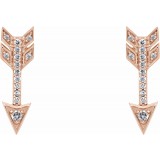 14K Rose 1/6 CTW Diamond Arrow Earrings photo 2