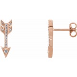 14K Rose 1/6 CTW Diamond Arrow Earrings photo