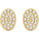 14K Yellow 1/6 CTW Diamond Oval Cluster Earrings photo 2