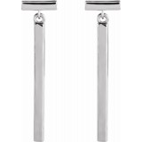14K White Articulated Bar Earrings photo 2