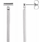 14K White Articulated Bar Earrings photo