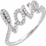 14K White 1/4 CTW Diamond Love Ring photo