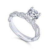 Gabriel & Co. 14k White Gold Contemporary Twisted Engagement Ring photo 3