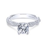 Gabriel & Co. 14k White Gold Contemporary Twisted Engagement Ring photo