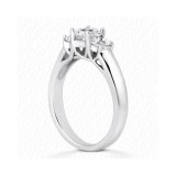 14k White Gold Diamond Semi-Mount 3 Stone Engagement Ring photo 2