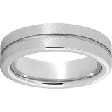 Serinium Pipe Cut Band with a 1mm Groove and Stone Finish photo