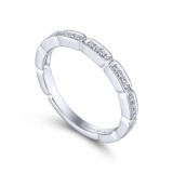 Gabriel & Co. 14k White Gold Victorian Diamond Wedding Band photo 3