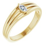 14K Yellow 1/8 CT Diamond Geometric Ring photo