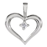 Stuller Sterling Silver Diamond Heart Pendant photo