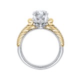 Shah Luxury 14K Two-Tone Gold Oval Diamond Engagement Ring (Semi-Mount) photo 4