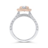 Shah Luxury 14K Two-Tone Gold Round Diamond Halo Engagement Ring (Semi-Mount) photo 4