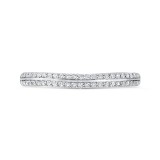 Shah Luxury 14K White Gold Double Row Diamond Wedding Band with Euro Shank photo