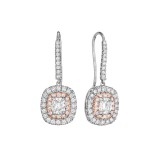 Henri Daussi 18k Rose Gold Diamond Drop Earrings photo