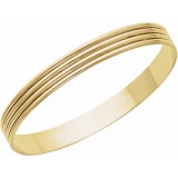 14K Yellow 8 mm Grooved Bangle Bracelet photo 2