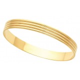 14K Yellow 8 mm Grooved Bangle Bracelet photo 3