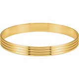 14K Yellow 8 mm Grooved Bangle Bracelet photo