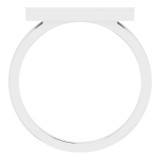 14K White 16x4 mm Rectangle Signet Ring photo 2