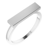 14K White 16x4 mm Rectangle Signet Ring photo