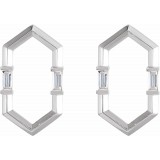 14K White 1/3 CTW Diamond Geometric Earrings photo 2