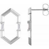 14K White 1/3 CTW Diamond Geometric Earrings photo
