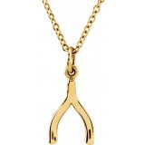 18K Yellow Vermeil Tiny Poshu00ae Wishbone 16-18 Necklace photo