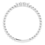 14K White 1/10 CTW Diamond Beaded Ring photo 2