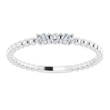 14K White 1/10 CTW Diamond Beaded Ring photo 3