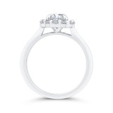 Shah Luxury Round Cut Diamond Floral Engagement Ring In 14K White Gold (With Center) photo 4