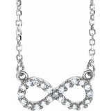 14K White 1/8 CTW Diamond Infinity 16 1/2 Necklace photo